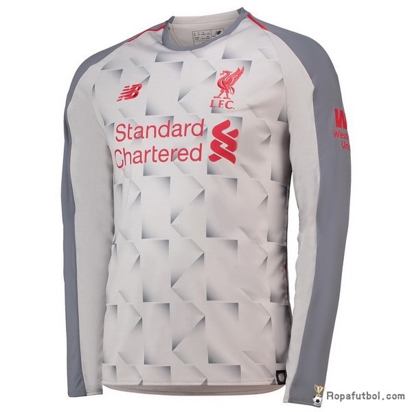 Camiseta Liverpool Replica Tercera Ropa Manga Larga 2018/19 Blanco